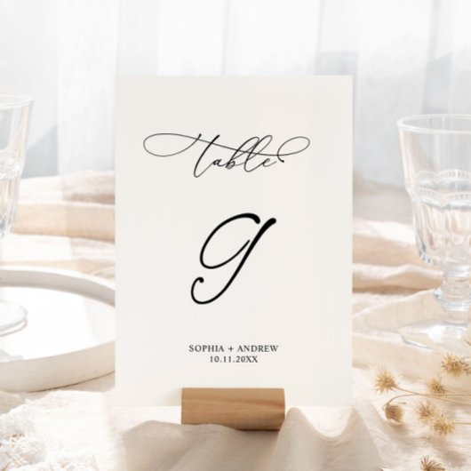 Elegante Calligraphy Wedding Tischnummer 9