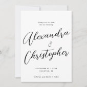 Elegante Calligraphy Wedding Verlobung Save The Date (Vorderseite)