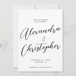 Elegante Calligraphy Wedding Verlobung Save The Date