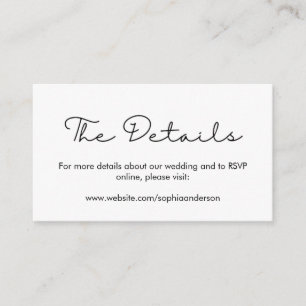 Elegante Calligraphy Wedding Website Enclosure Car Begleitkarte