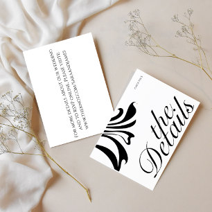 Elegante Calligraphy Wedding Website Enclosure Car Begleitkarte