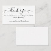 Elegante Calligraphy Wedding Website Enclosure Car Begleitkarte (Vorne/Hinten)