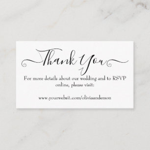 Elegante Calligraphy Wedding Website Enclosure Car Begleitkarte
