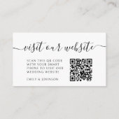 Elegante Calligraphy Wedding Website UAWG QR Code Begleitkarte (Rückseite)