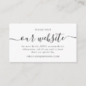 Elegante Calligraphy Wedding Website UAWG QR Code Begleitkarte (Vorderseite)