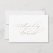 Elegante Calligraphy White Bridesmaid-Vorschlagska Einladung (Vorderseite)