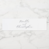 Elegante Calligraphy Winter Wedding Wasserflaschenetikett (Einzelnes Label)