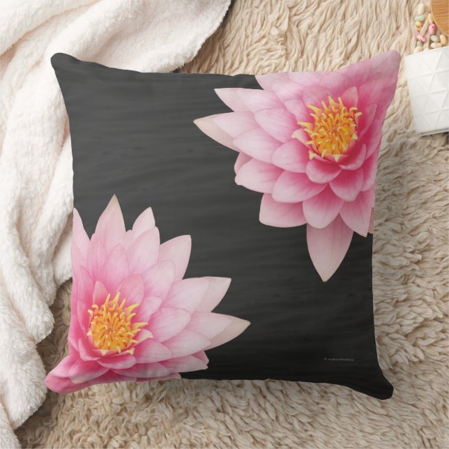 Elegante Calming Floating Pink Lotus Blume Kissen (Decke)
