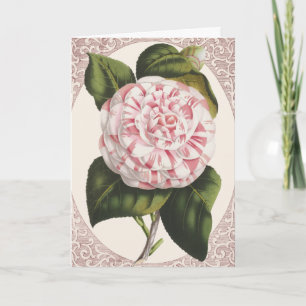 Elegante Camellia-Dankeschön im Vintage-Stil Dankeskarte