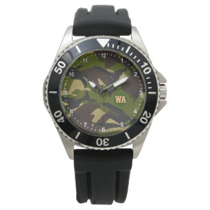 Elegante Camouflage Watch, Jäger mit Monogramm, Ar Armbanduhr