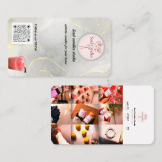 Elegante Candle Business Card | Soul Candles Studi Telefonnummerkarte