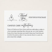 Elegante Candle Care Packet Einsteckkarte (Vorderseite)