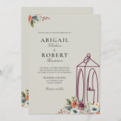 Elegante Candle Lantern Blumenzwiebeln Einladung (Vorne/Hinten)