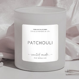 Elegante Candle-Verpackung Minimalistisch Schwarz- Quadratischer Aufkleber