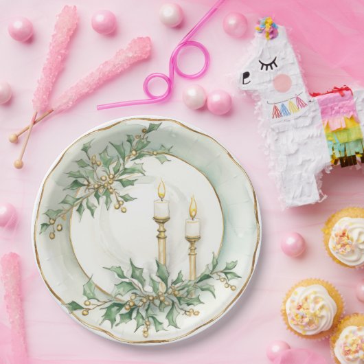 Elegante Candles Abendessen Pappteller (Party)