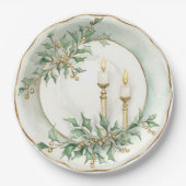 Elegante Candles Abendessen Pappteller (Vorderseite)
