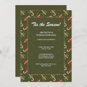 Elegante Candy Canes Feierlichkeiten Einladung (Vorne/Hinten)