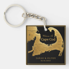 Elegante Cape Cod Hochzeitsbegrüßung Schlüsselanhänger