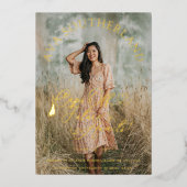 Elegante Caps Off Future erwartet Sie! Abschluss F Folieneinladung (Vorderseite)