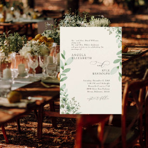 Elegante Cascading Greenerity Cream Wedding Einladung