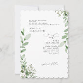 Elegante Cascading Greenerity Wedding Scalloped Einladung (Vorderseite)