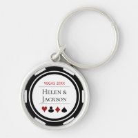 Elegante Casino Poker Chip Schwarz-weiße Hochzeit