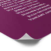 Elegante Cassis 12 Tabelle Seating Chart Poster (Ecke)