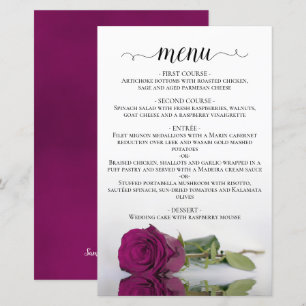 Elegante Cassis Lila Rose Budget Hochzeitsmenü