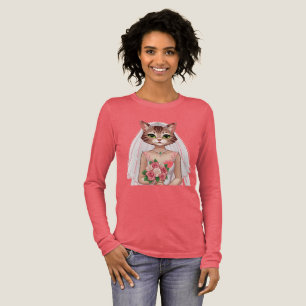 Elegante Cat Bride in weißem Kleid - Einzigartig f Tri-Blend Shirt