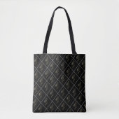 Elegante Cat Face Pattern Black Tote Bag - Stilvol Tasche (Vorderseite)