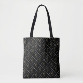 Elegante Cat Face Pattern Black Tote Bag - Stilvol Tasche