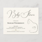 Elegante Cat & Kitten Baby Dusche Einladung (Vorderseite)