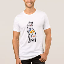Elegante Cat-Kontur mit Schmetterlingen und Blume