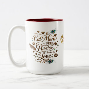Elegante Cat Mama Tasse - Purren, Liebe & Gold