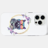 Elegante Cat Phone Cover mit floralen Akzenten (Rückseite (Horizontal))