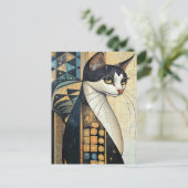 Elegante Cat Postkarte (Stehend Vorderseite)