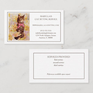 Elegante Cat Sitter Business Card Visitenkarte