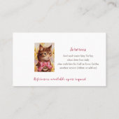 Elegante Cat Sitting Services Business Card Visitenkarte (Rückseite)