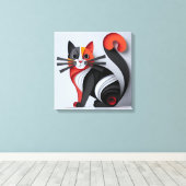 Elegante Cat Wall-Dekoration Leinwanddruck (Insitu (Holzboden))