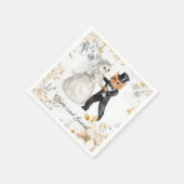 Elegante Cat Wedding Niedlich & Classy Cat Serviette (Ecke)