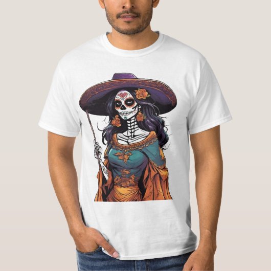 Elegante Catrina - Día de los Muertos T-Shirt (Vorderseite)