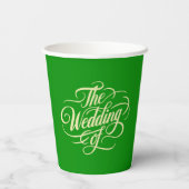 Elegante Celery and Forest Green Color Wedding Pappbecher (Rückseite)
