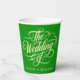 Elegante Celery and Forest Green Color Wedding Pappbecher