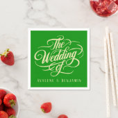 Elegante Celery and Forest Green Color Wedding Serviette (Beispiel)