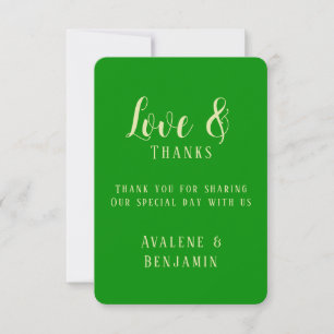 Elegante Celery and Forest Green Wedding Dankeskarte