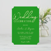 Elegante Celery and Forest Green Wedding Einladung (Stehend Vorderseite)
