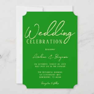 Elegante Celery and Forest Green Wedding Einladung