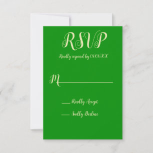 Elegante Celery & Forest Green Wedding RSVP Karte