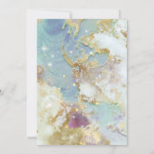 Elegante Celestial Watercolor Moderne Goldene Hoch Einladung (Rückseite)