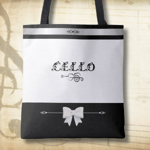 Elegante Cello Schwarz-Weiß-Musiktasche Tasche